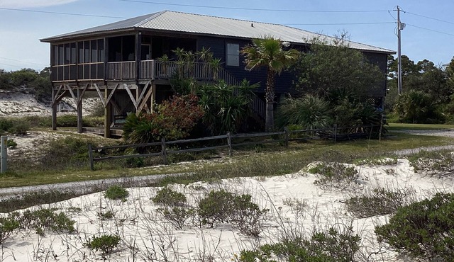 Gulf View With Short Walk to Uncrowded Beach On Private Road With Screened Porch