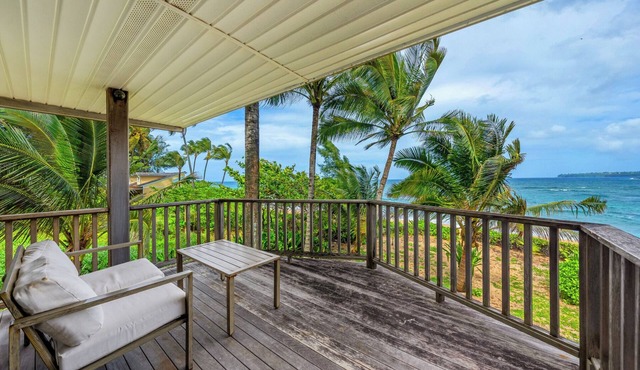 Hale Kepuhi by Gather: Hanalei Beachfront Home w/Ocean Views & Private Lana
