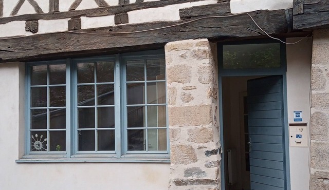 Half-timbered house in an old and quiet area