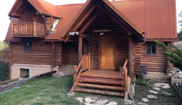 Hand Built Log Cabin in Ponderosa Forest