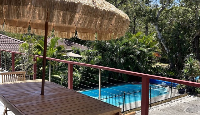 Hawks Nest Forest House with a Pool