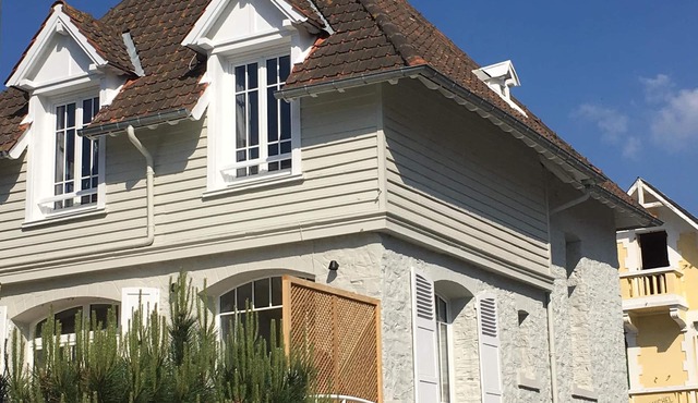 Heart of town 100m from the beach, Touquettoise with sea view, terrace and garden