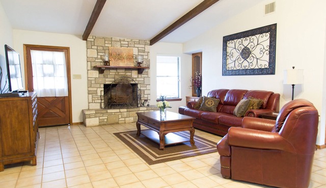 Heart of town near HEB with a spacious, beautiful backyard to enjoy.