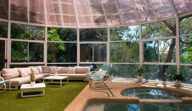 Heated indoor pool and sauna near the ocean and lagoon