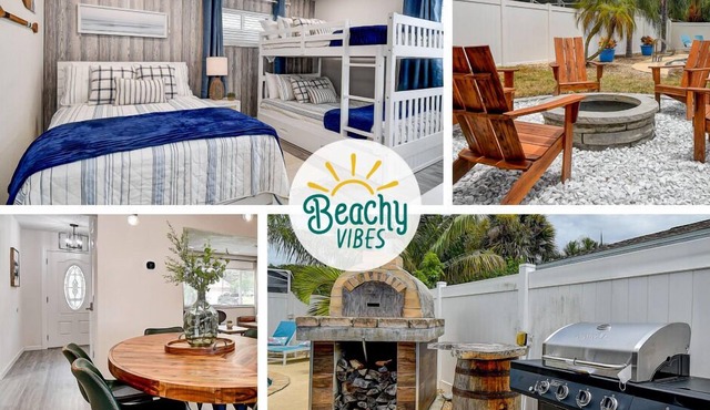 Heated Pool Home w Lanai Firepit - 6 Min 2 Beach