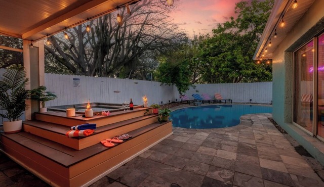 Heated Pool Hot Tub Outdoor Kitchen