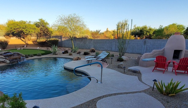 Heated Pool, Putting Green, Fireplace, Game Room