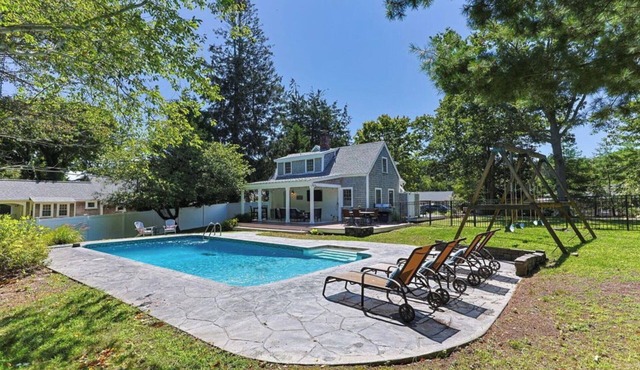 Heated Pool, Walk to Beach, Dog-Friendly Yarmouth Home. Sleeps 10.
