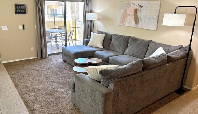 Heated Pools, King Bed, Fast Wi-Fi – Gated East Mesa 2BR Condo with Balcony