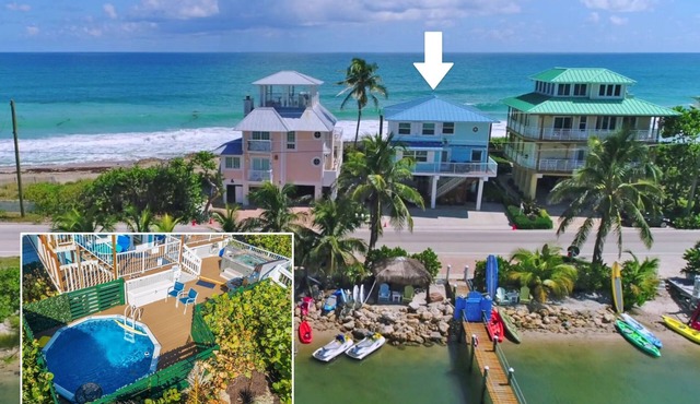 Heaven Can't Wait: ON the BEACH! Heated pool + hot tub, private dock. 7BR/5BA