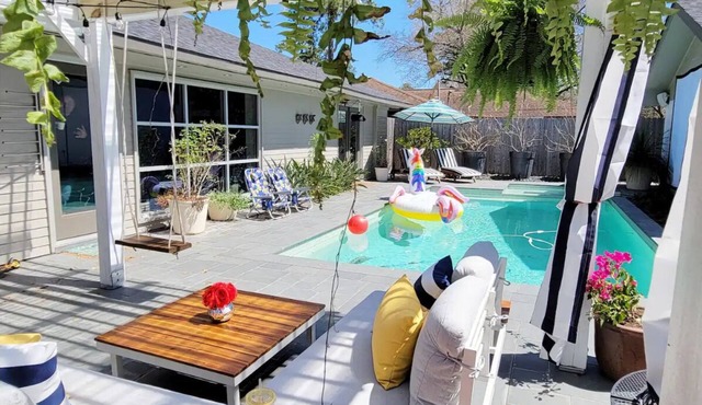 Heights Bungalow with pool/hot tub and backyard paradise.