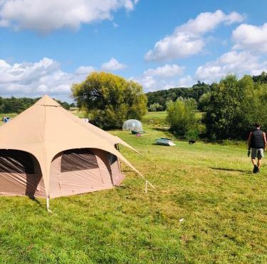 Hertford belltent farm stay riverside firepit bbq