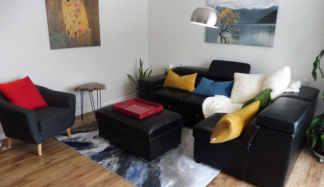 ★ Hidden Gem Heart of city Luxury PVT.Suite★FREE 4 car PKG★+ bikes+ 52"TV+WIFI ★