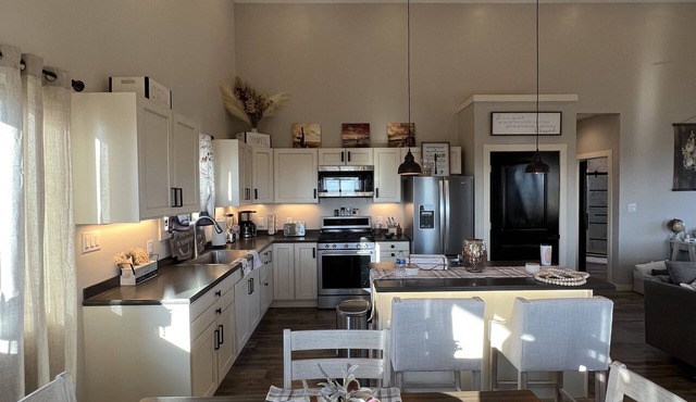 Hideaway On A Hill. The name says it all. It’s a cozy apartment with great views