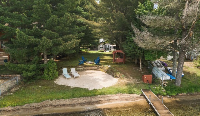 Higgins Lake Private Beachfront Home w/Dock, Boat Mooring, Sunset & Sunrise View
