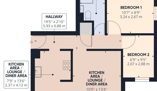 High Quality two bed apartment with balcony near the Trafford Centre