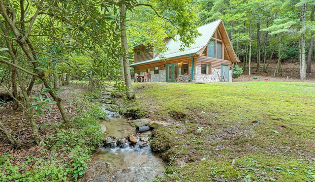 Hike, Fish & More: Cozy Cabin w/Patio in Murphy!