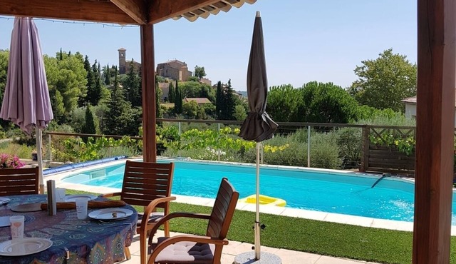 Hillside villa with private pool, terraces and stunning views.