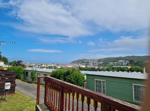 Hilltop Hideaway 2 Bed Caravan with Panoramic Town Scenery in Aberystwyth Holiday Village F8