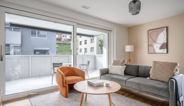 Hip Altstetten 1BR w/Storage Room & W/D, nr Shops, by Blueground