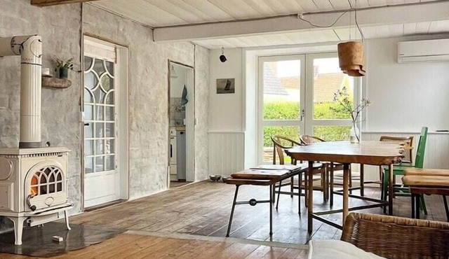 Historic house at Aarsdale Harbor on Bornholm