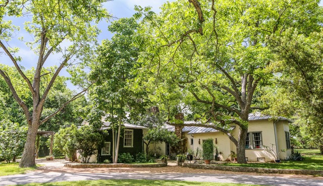 Historic House on San Antonio River and Mission Trail next to Mission San Juan