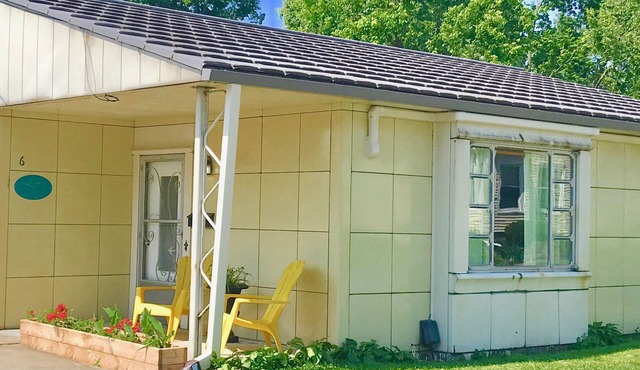 Historic PostWar Lustron House ADA Accessible Ramped Sidewalk