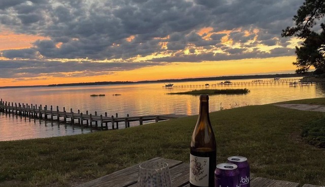 Historic retreat on two grassy acres water views