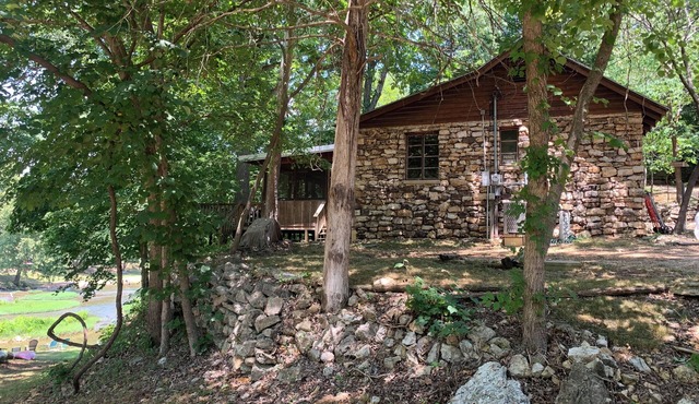 Historic "Woody" Cabin on the River at Miramichee Falls with Kayaks
