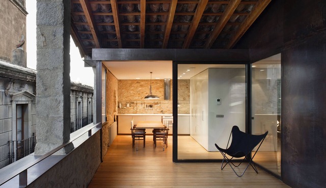 Historical stone house renovated with modern style
