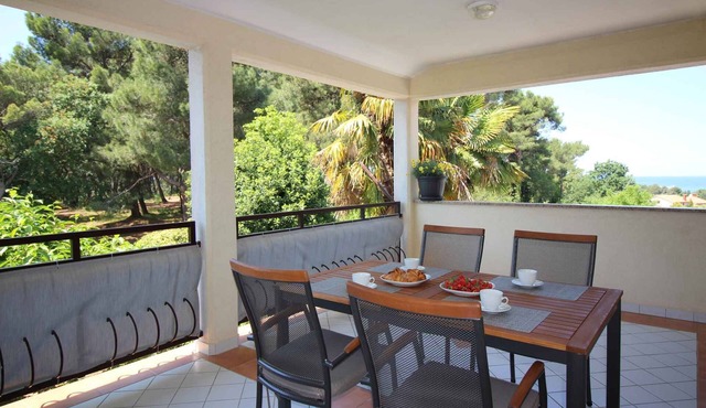 Holiday apartment with sea view from the balcony