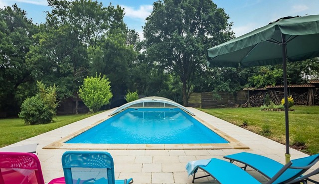 Holiday Home with Roofed Swimming Pool
