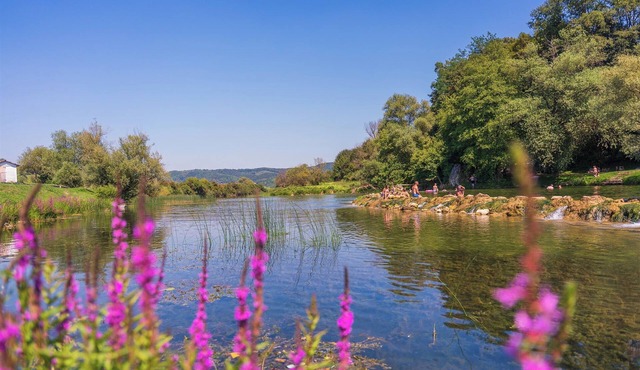 Holiday home by the Korana River with private wellness and nature views.