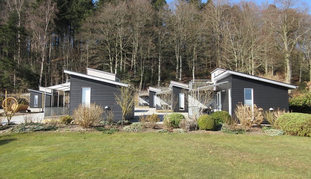 Holiday home with panoramic views of the Limfjord and Legind Mountains.