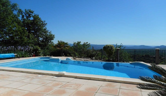 Holiday villa in Courry, Cévennes, view, heated pool, pets admitted