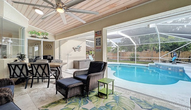 Home Away From Home w/Private Heated Pool, Game room and quiet place to relax!