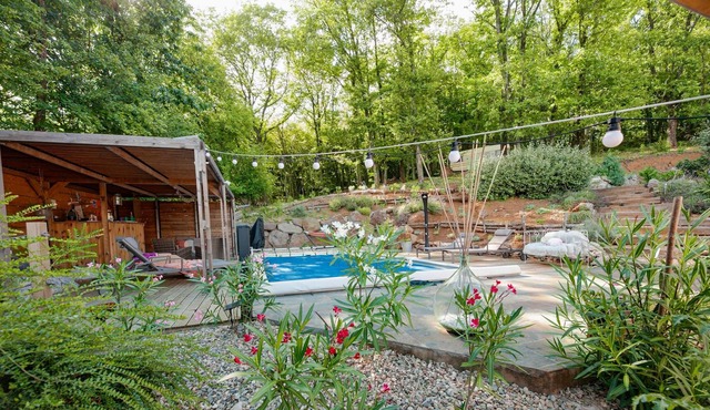 Homerez - House for 2 ppl. with shared pool, garden and terrace at Pardailhan