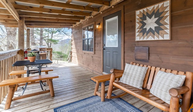 Honeymoon Log Cabin w/Wooded Mountain Views