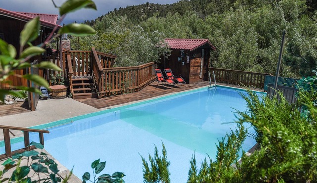 Hot Springs Private Swim Pool, Private Soaking Pool, Chalk Creek Frontage