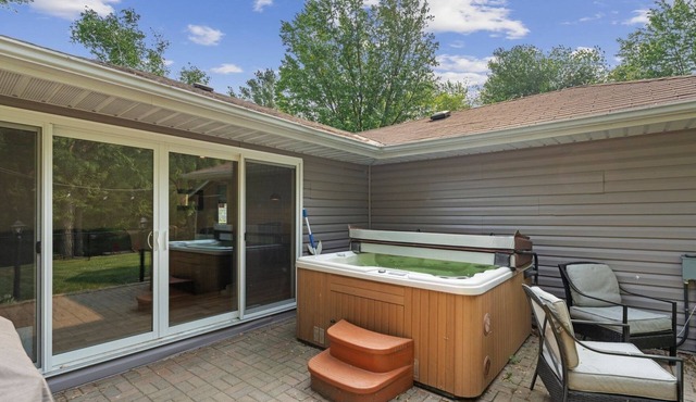 Hot tub and swimming pool