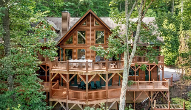 Hot Tub, Fire Pit, Outdoor Dining | Cabin Mansion w/View | Leyland by AvantStay