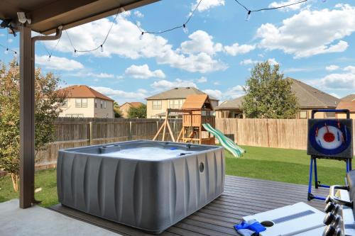 Hot Tub Retreat Games BBQ Air Hockey Swing Set