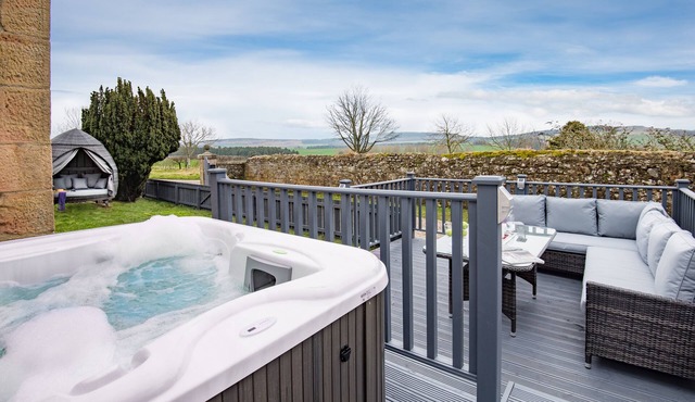 Hot tub, spa-like garden, log burner