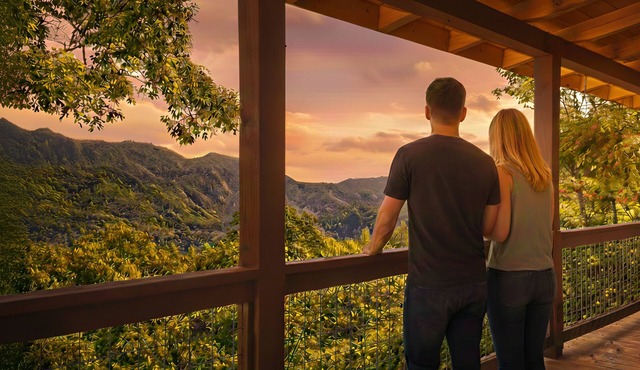 Hot tub, theater room w/100" tv, views, firepit, 3 king beds, porch perfection!