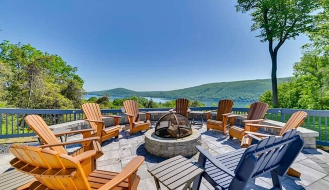Hot Tub While Taking In Lake Front View