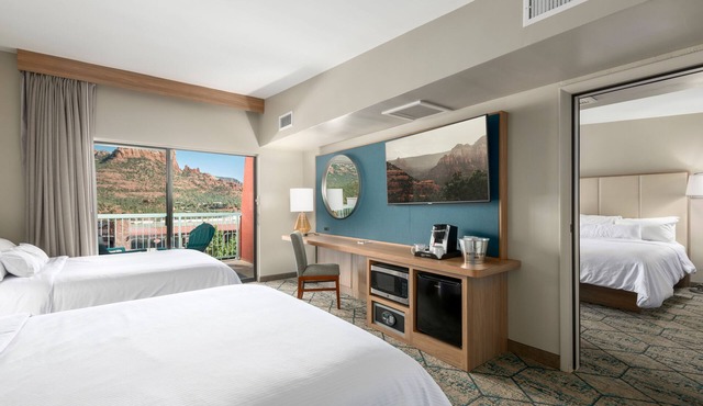 Hotel Overlooking Uptown with Private Balcony - Double Queen @ Matterhorn Inn