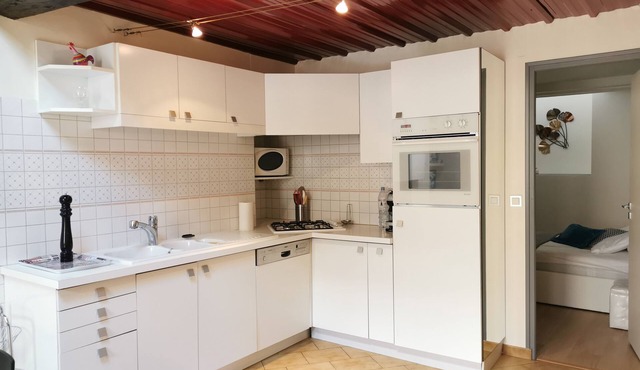 House 75m2 air-conditioned + garage, all comforts, located medieval center Cahors.