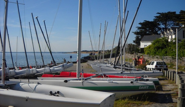 House close to the sea and shops