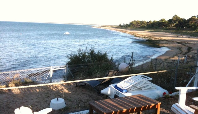 House feet in water, beach access