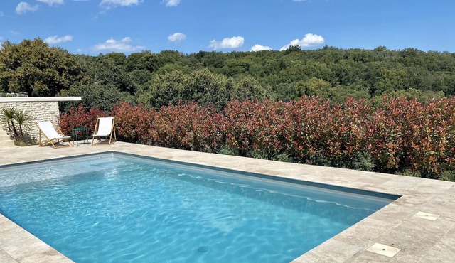House for 10-12 people with heated pool 11km from Uzès - Exceptional view